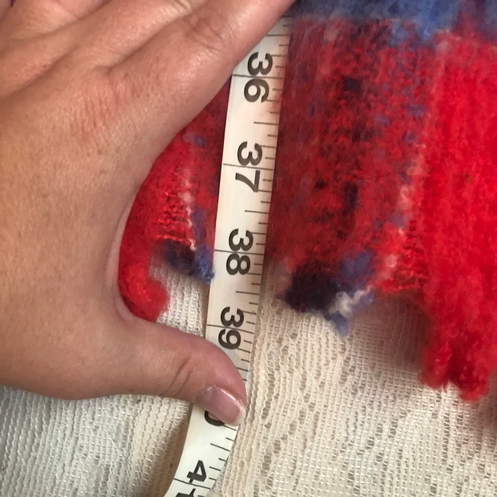 Aerie Ultra plush oversized plaid fringe blanket scarf